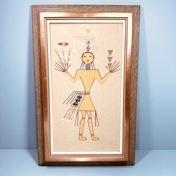 Wilson Price "Whirlwind" Sand Painting Signed Artist Hand Written Note - Picture 1 of 10